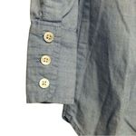 J.Crew Cotton Blue White Tuxedo Collar Button Up Long Sleeve Tunic Top Photo 4