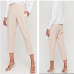 Aritzia Babaton Conan Blush Pink Stretch Crepe‎ Pull On Side Stripe Tapered Crop Pants 0 Photo 1
