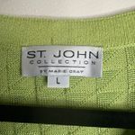 St. John  Collection Green Knit Button‎ Top Size L Short Sleeve Dog Show Photo 2