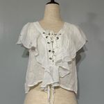 Show Me Your Mumu  Sheer White Crop Top Size Small Photo 6