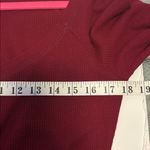 Eye Candy  BRAND BURGUNDY RIBBED L/S TEE SHIRT SCOOP NECK 
LACE DESIGN ON CUFF Photo 10
