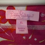 Lilly Pulitzer  Floral Gecko Print Pink V-Neck Midi Dress Size XL Tropical Beach Photo 4