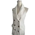 Veronica Beard  White Halter Button Blazer Dress Size 6 Photo 3