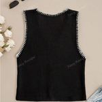 Black and White Knit Vest Top Size M Photo 2