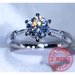 Boutique NEW 1Ct Simulated‎ Diamond 14k White Gold-Plated S925 Engagement Ring, Size 8 Photo 4