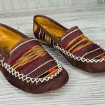 Bettsy brown woven flat moccasin style shoes size 38 / 8.5 fall flats shoes Photo 0
