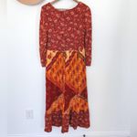Vintage Mister Robert Paisley Patchwork Maxi Dress Long Sleeve Boho Chic Medium Red Photo 1