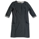 Boden Dott Polka Dot Quilted Sweater Shift Dress Black White Size 10 Long Photo 3