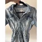 Free People We The Free Marci Cuffed Shortall Button-Front Denim Romper Size XS Photo 6