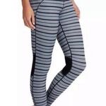 Athleta Active Relay Striped Tight Leggings in Grey and Black Stripe Size Medium Photo 0