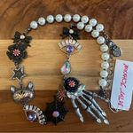 Betsey Johnson  HALLOWEEN CAT SPIDERWEB HAND STAR & EYE PENDANT NECKLACE & STONES Photo 0