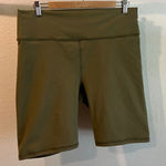Fabletics Olive Green Powerhold Inseam 8' Mid Rise Biker Shorts Size XL Photo 0
