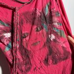 2 BIZZY Graphic Tank Top Pink Native American Face Feather Print Artsy Boho M ** Size M Photo 1