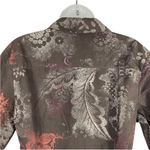 St. John  Sport Brown Floral Long Sleeve Button Up Down Shirt Size M Photo 2