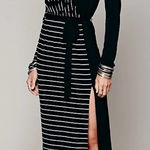 New Romantics Free People Striped Referee Colorblock Maxi Dress XS Black White Photo 0
