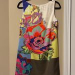 Suzi Chin for Maggy Boutique Colorful Floral Mini Dress Blue Size 4 Photo 0