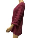 Jag jeans Jag Crocheted Lace Back 3 Quarter Button Tab Sleeve Shirt Top Tunic Top Medium Photo 1