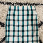 ZARA Green & White Checkered Pencil Skirt Photo 1