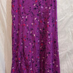 Gap  Purple Floral Smocked Midi Dress Spaghetti Straps Casual Size Medium Photo 0