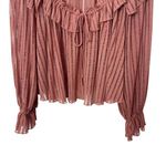 Anthropologie Pink Off Shoulder Ruffle Blouse XS Long Sleeve Boho Peasant Top Photo 7