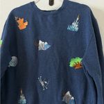Disney Parks Embroidered Icons Crewneck Sweatshirt Size Medium Photo 1