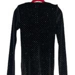 ZARA  Trafaluc Glitter Dot Black Velvet Bodycon Ruffle Dress Small Photo 11