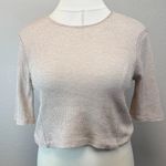 Free People We The Free Beige Waffle Knit Crop Top - Size Large Photo 1