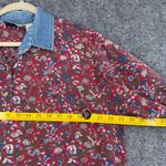 Rhythm Blue Floral Print Denim Collar Vintage Button Up Shirt Women's Size L Red Size L Photo 3