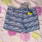 Katherine Barclay Metallic Embroidered Tweed Knit Shorts Size 6 Blue & White Photo 1
