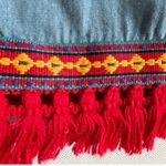 Vintage Rare Juli Original Designs Wrap Fringe Skirt Blue Red Photo 2
