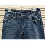 Miss Me Bootcut Jeans Zip Low Rise Embroidery/Gems Logo Size 29 Boho/Western Photo 1