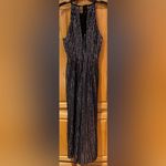 Anthropologie Maeve by  Disco Halter Wide Leg Metallic‎ Striped Jumpsuit Size 8 Photo 12