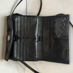 Brighton Black Leather Crossbody Shoulder Bag Heart Lock Woven with Wallet Photo 7