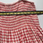Freshman 1996 Red Gingham Smocked Ruffle Strap Peplum Tank Top Size XL Pink Photo 4