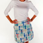 Cape Madras Cotton Plaid Patchwork Skort Preppy Golf NWT Size 2 Blue Photo 0