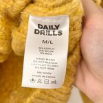 Daily Drills Mustard Yellow Chunky Oversized Cable Knit Wool Sweater Size M/L Photo 2