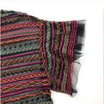 Anthropologie Maeve Black Sheer Ruffle Embroidery Stripes Top Blouse Small Photo 2