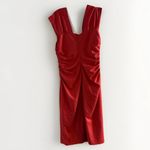 Robert Rodriguez  Cocktail‎ Dress Size 8  Orange Ruched Gathered Mini Cap Sleeve Photo 4