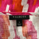 Talbots  Linen Swim Cover Up Pink Orange White Chevron‎ Print Deep V-Neck Photo 5