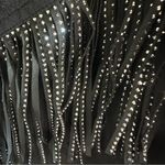 Rockin G Black Rhinestone Fringe Open Front Coastal Cowgirl Jacket Womens Small Photo 6