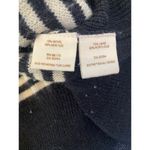 Free People  Black Beige Scoop Neck Striped Sweater Sz M Wool Pullover Photo 6