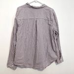 Maurice's  Striped 90s Prep Button Up Shirt Purple White Long Sleeve Button Down Photo 12