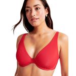 Abercrombie & Fitch NWT  Curve Love High Apex Underwire Bikini Top Red Size 2XS Photo 4