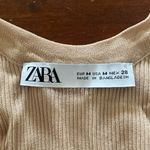 ZARA Tan Bodycon Scoop Neck Tank Top Photo 2