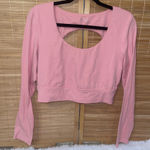 Aerie Offline by  pink open back long sleeve crop top woman’s XL EUC Photo 0