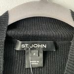 St. John  Black Ribbed Mock Neck Long Sleeve Shirt Photo 2