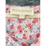 Cynthia Rowley Floral Blouse Ruffle Hem 3/4 Sleeve Top Small Photo 1