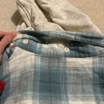 American Eagle Blue Plaid Hoodie Shirt Photo 3