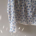 transparent floral long sleeve top Blue Photo 1