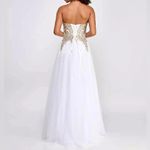 Say Yes Juniors' Strapless Embellished Ballgown Ivory Sz 1/2 White Photo 4